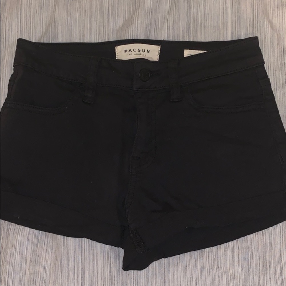 Pacsun “super stretch” black jean shorts